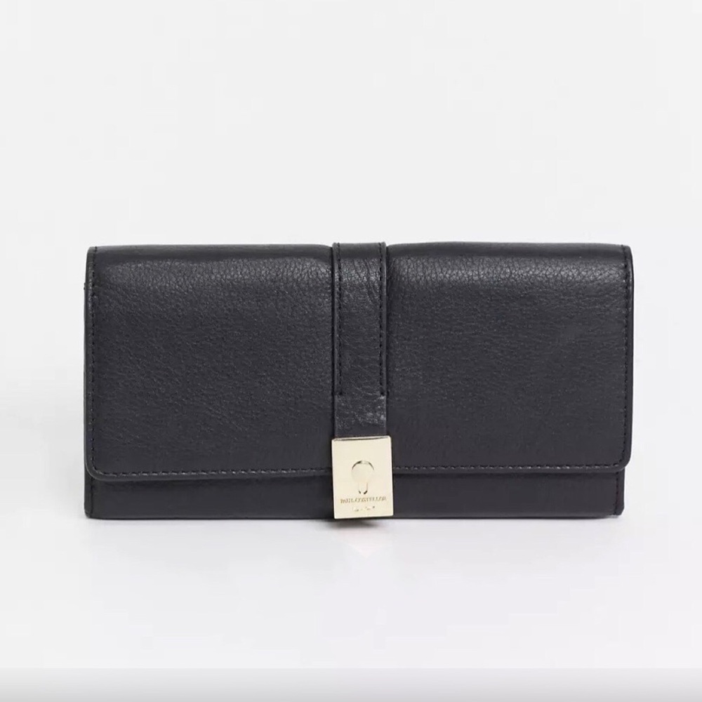 Paul Costelloe Leather Fold Over Wallet In Black